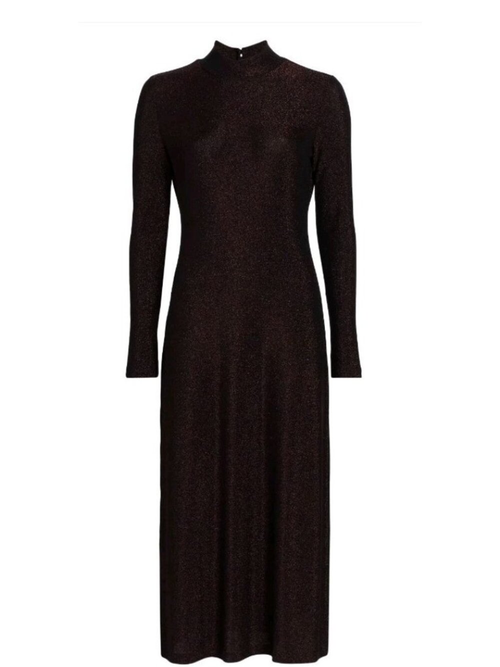 Johnny Was Jewell Metallic Midi Dress S NWT Mock Neck Keyhole Long Sleeve